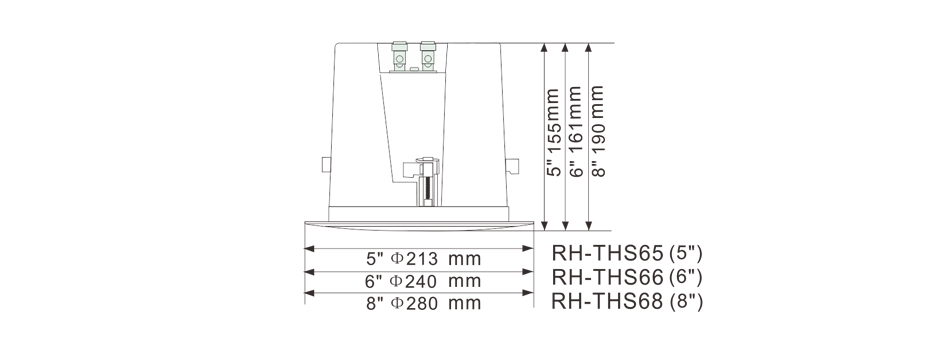 RH-AUDIO In-Ceiling 2-Way Flush Mount Enclosure Speaker Size