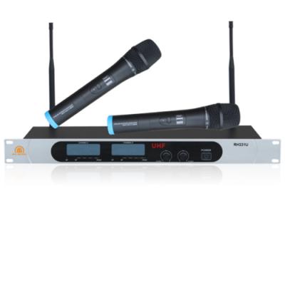 UHF 2 ช่องสัญญาณไร้สายไมโครโฟน RH331U
